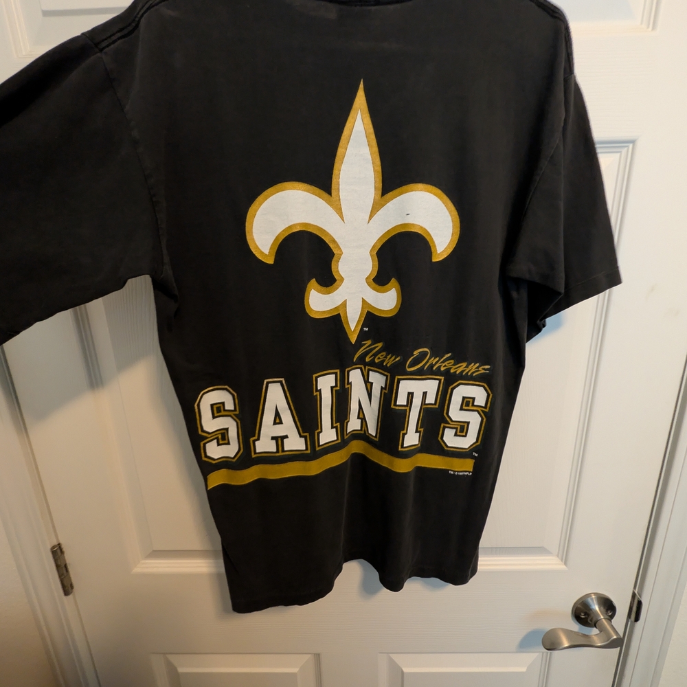 New Orleans Saints1995 Vintage Black Graphic Tee - Fleur-de-lis